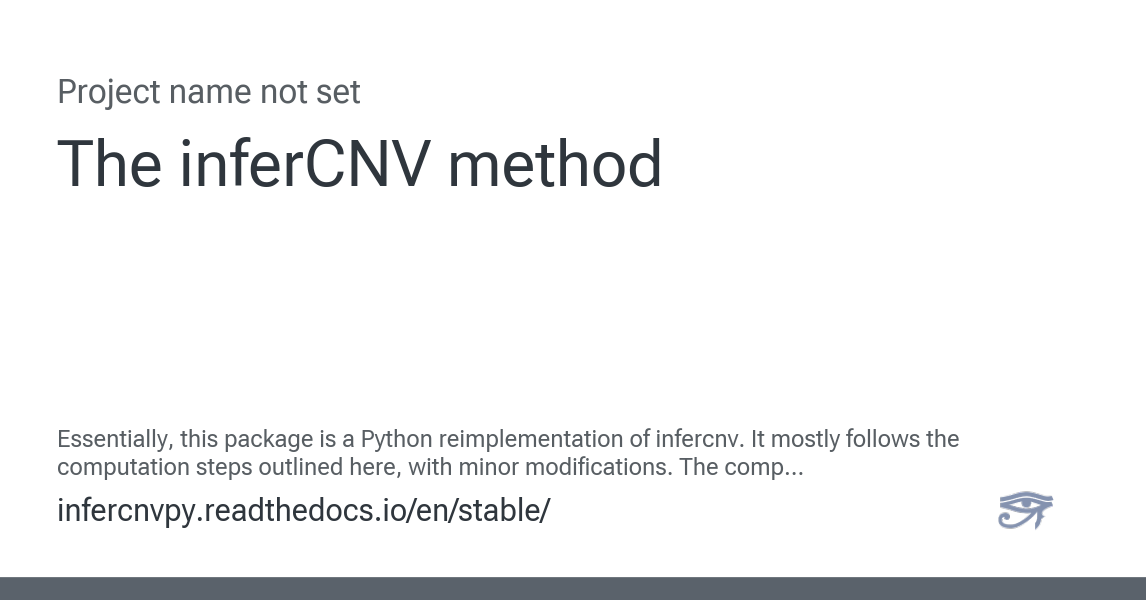 The inferCNV method — infercnvpy